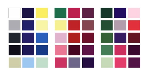 Cool color palette for clothes